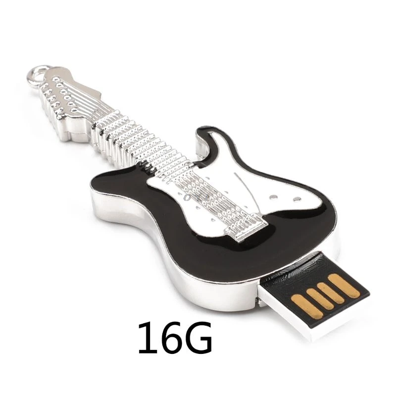 USB флеш-накопители USB2.0 Memory Stick U флэш-накопитель 16 ГБ 32 ГБ 64 Гб гитара с отделкой кристаллами форма компьютера ПК ноутбук - Цвет: 16G