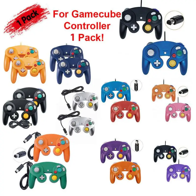 Wired GameCube Style Controller For Nintendo Switch, Wii U, & PC - 5ft Cable, Multi-Color
