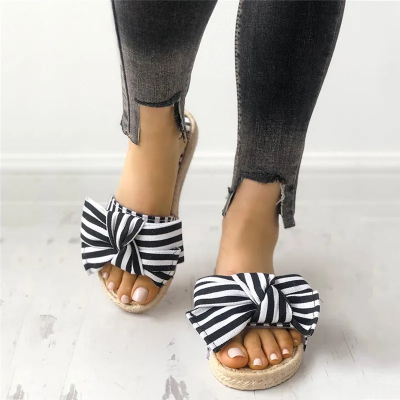 

Women Slippers Warm Home Slippers Plus Size Leisure Womens Bow Flip-Flops Breathable Open Toe Sandals Casual Shoes Slippers #5