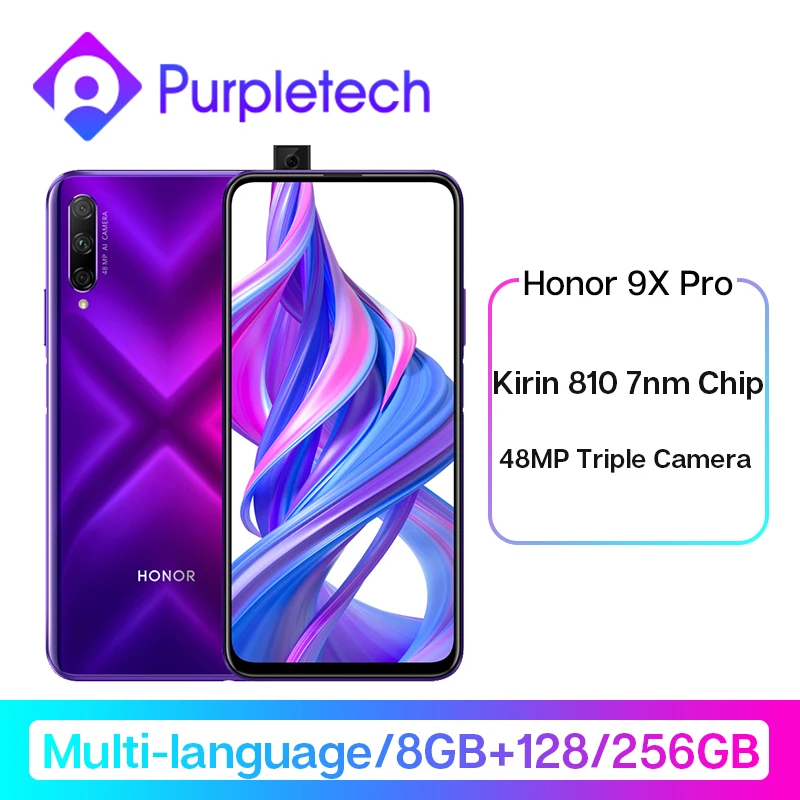 Смартфон Honor 9X Pro 8GB 256GB 128GB Kirin 810 Liquid Cool 48MP с тройной камерой 6,5" с функцией автоматического всплывания, мобильный телефон Скидка 1200 руб. /. При заказе от 9800 руб. /Промокод: newyear1200/