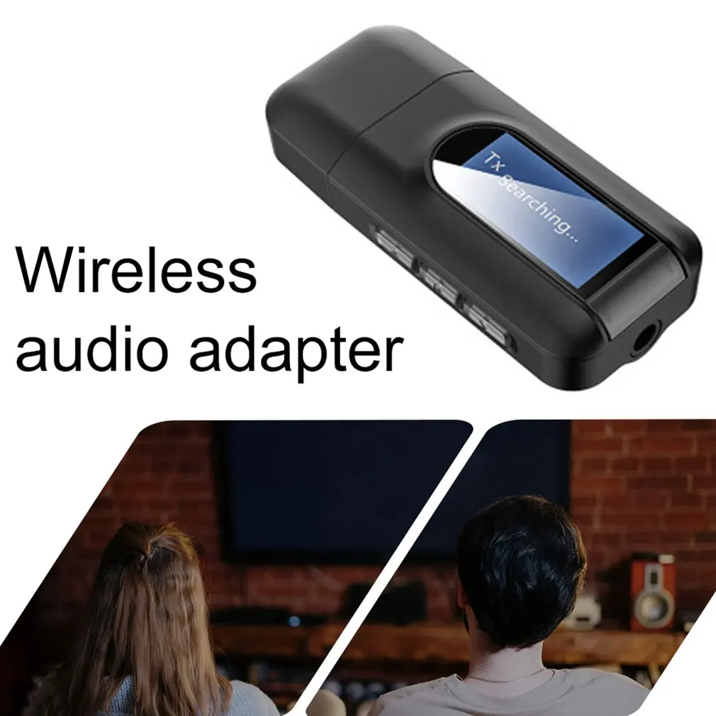 USB ключ Bluetooth 5 0 аудиоприемник передатчик с ЖК дисплеем 3 в 1 разъем мм AUX