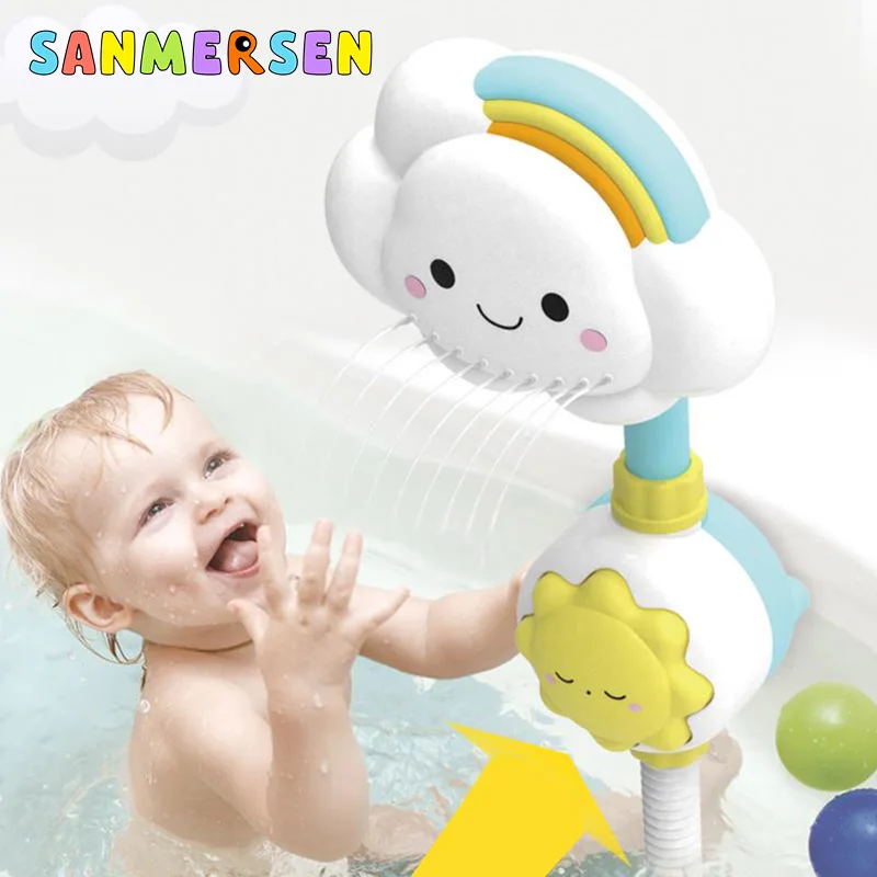 Cute Baby Water Game Bath Toys Cloud Faucet Shower Children's Bath Spout Play Swimming Bathroom Bathing Toys For 1-3 Years Kid