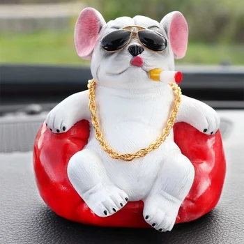 

Car Supplies Ornaments Toys Gift Resin Automobiles Car Ornament Red Dog Fashion simulation Interior Dashboard Decoration