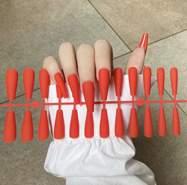 Matte Super Long Coffin False Nail Artificial Fingernails Fake Nails Nail Beauty Finger Manicure Free Shipping Items