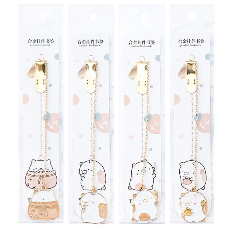 

4Pcs Metal Bookmarks Cute Corner Creature Bookmarks For Books Paper Page Marker School Supplies