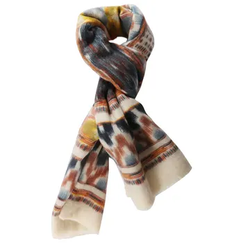 

Scarf Boho Flower Print Women Shawl Scarves Female Blanket Wrap Tippet Stripe knitted Cashmere Winter High Quality Warm Soft