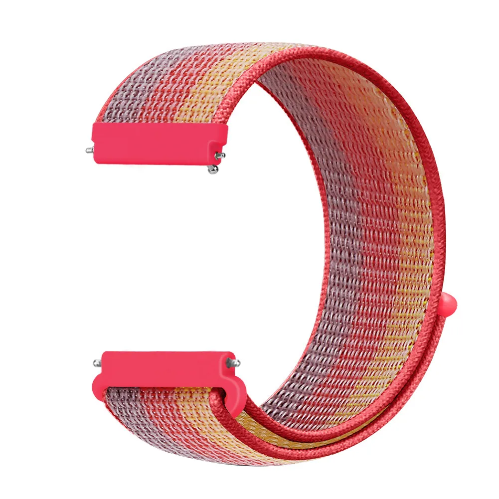 red yellow Переключатель, нейлоновый ремешок для наручных часов Xiaomi huami amazfit bip huawei часы GT 20/22 мм, ремешок для samsung Шестерни S3/S2 galaxy Watch active2 42 мм 46 мм - Цвет ремешка: red yellow