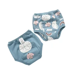Happyflute 2 peças/set bebê algodão à prova dwaterproof água trainning calças de fraldas lavável respirável das crianças