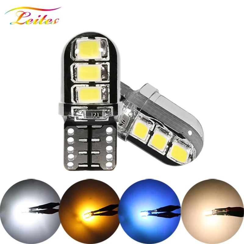 Wholesales 100pcs Car LED T10 W5W 6SMD 2835 Led Bulb Canbus Silicone Dome Light No Error Parking License Plate Bamp Styling | Автомобили и