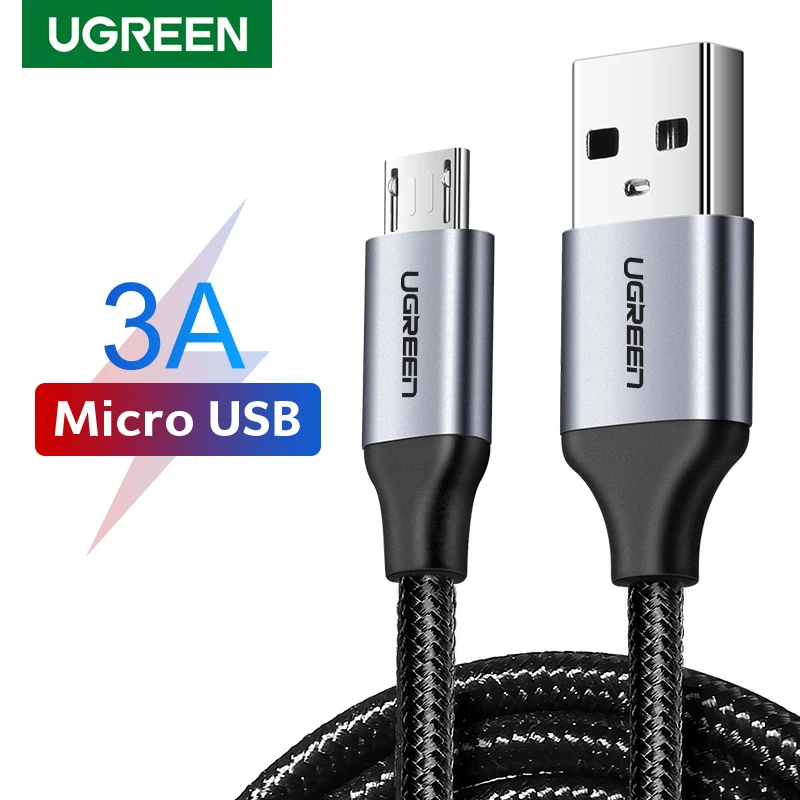 Кабель Micro USB Ugreen QC3.0 3 А кабель для быстрой зарядки Redmi Note 5 Pro Samsung S7 провод передачи