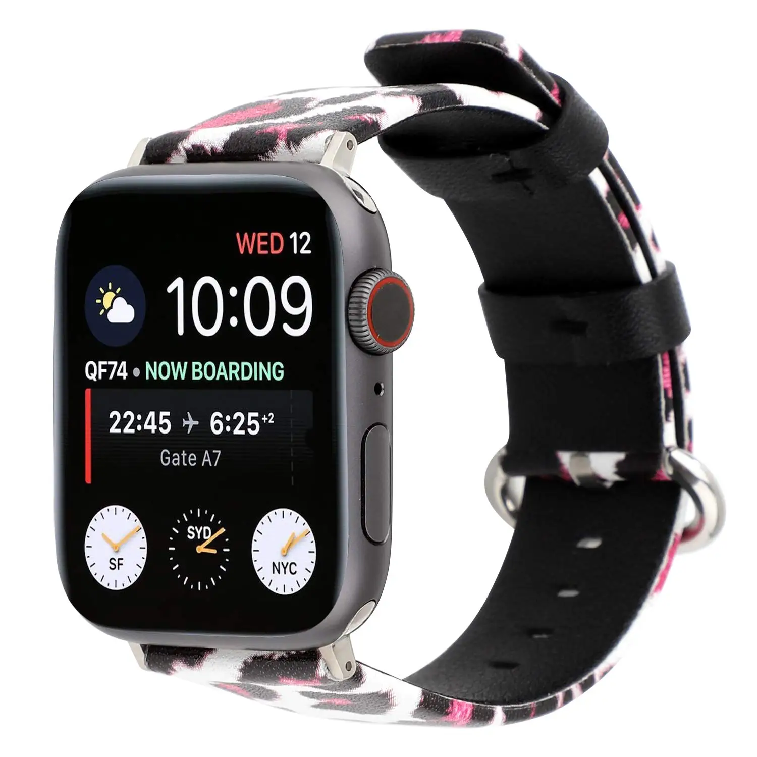 Кожаный ремешок с леопардовым узором для Apple Watch 5/4 ремешок 44 мм 40 мм женский спортивный браслет для iWatch серии 3 2 1 42 мм 38 мм