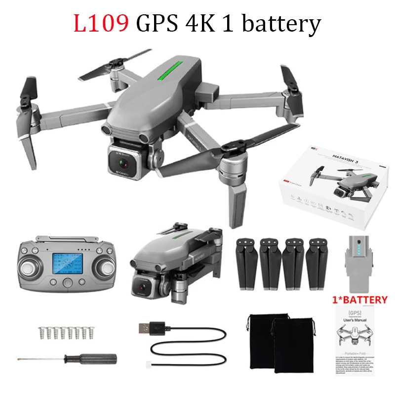 L109 Радиоуправляемый Дрон Квадрокоптер 4K HD камера 5G WiFi gps Дроны с одним ключом возврат высоты удержание 600 м WiFi изображение расстояние Дрон игрушки - Цвет: L109 600M