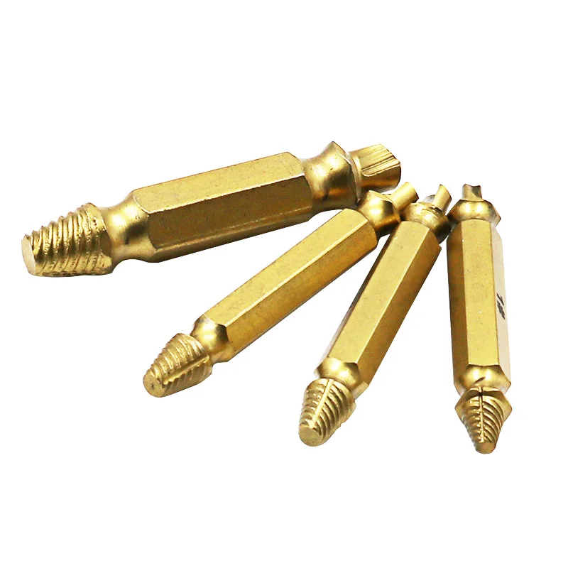 Titanium plating Damaged Screw Extractor Drill Bits Guide Set Broken Speed Out Easy out Bolt Stud Stripped Screw Remover Tool