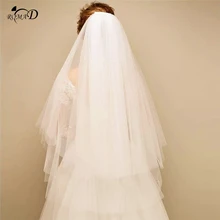 Простая двухслойная короткая свадебная фата свадебная вуаль для невесты Свадебные аксессуары Velos de Noiva A30