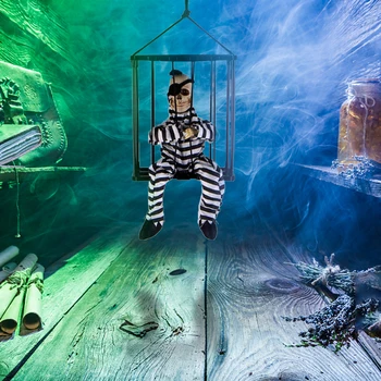 

2020 Halloween Hang Prisoner Ghost Electric Skull Bar Haunted House KTV Trick Hanging Prison Halloween Decor Terror Family Party