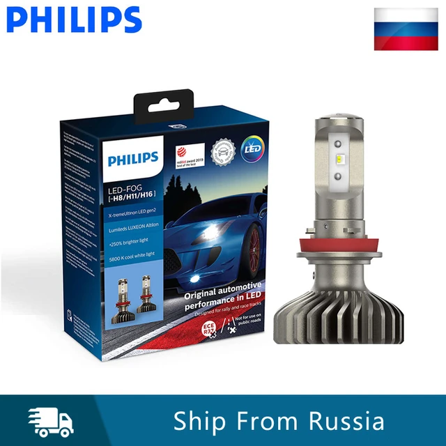 Philips X-treme Ultinon LED gen2 H8 H11 H16 Car 6000K White Fog Lamps Auto  Bulb +250% Brighter 12 Years Lifetime 11366XUWX2, 2X - AliExpress