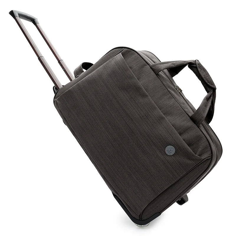Деловая Мужская Женская тележка чемодан для багажа на колесиках брендовый Повседневный утолщенный Складной Футляр Дорожная сумка на чемодан на колесах чемодан - Цвет: brown