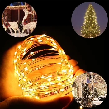 

1 Pc Solar Panel 20 cm Spike LED Solar String Light Solar Powered Copper Wire LED String Lights 10M Waterproof Christmas Garden