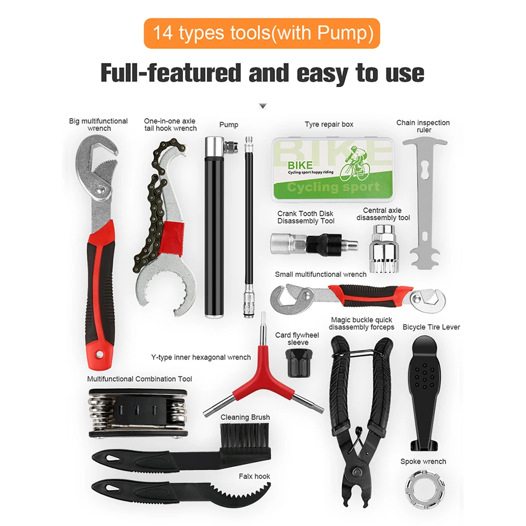 Набор инструментов для ремонта велосипеда Сумка-насос цепь для ключа Checker Clean Kit