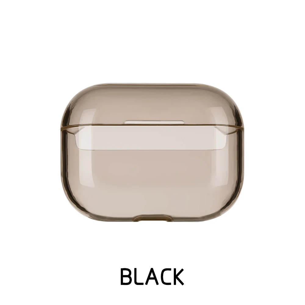 Transparent black Прозрачный чехол для Airpods Pro, Жесткий Чехол для ПК, защитный чехол для Airpods 3, коробка для зарядки, аксессуары, коробка для зарядки, прозрачная крышка - Цвет: Transparent black