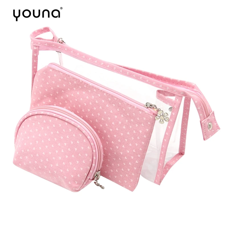 

3Pcs Travel Cosmetic Bag PVC Women Zipper Clear Makeup Storage Bags Beauty Case Make Up Organizer Storage Bath Toiletry Wash Bag