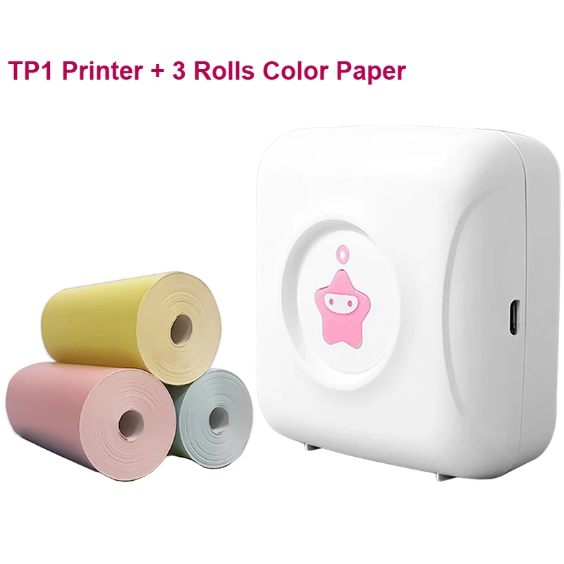 TP1 3Rolls C Paper NETUM 300 точек/дюйм Bluetooth беспроводной небольшой Термопринтер для печати этикеток изображение Портативный Фото Принтер миниатюрный для Android iOS Телефон - Цвет: TP1 3Rolls C Paper