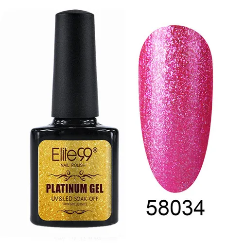 Elite99 Гель-лак для маникюра Полупостоянный Vernis верхнее покрытие УФ светодиодный 10 мл гель покрытые лаком ногти искусство Блестящий УФ лак для ногтей с блестками лак - Цвет: 58034