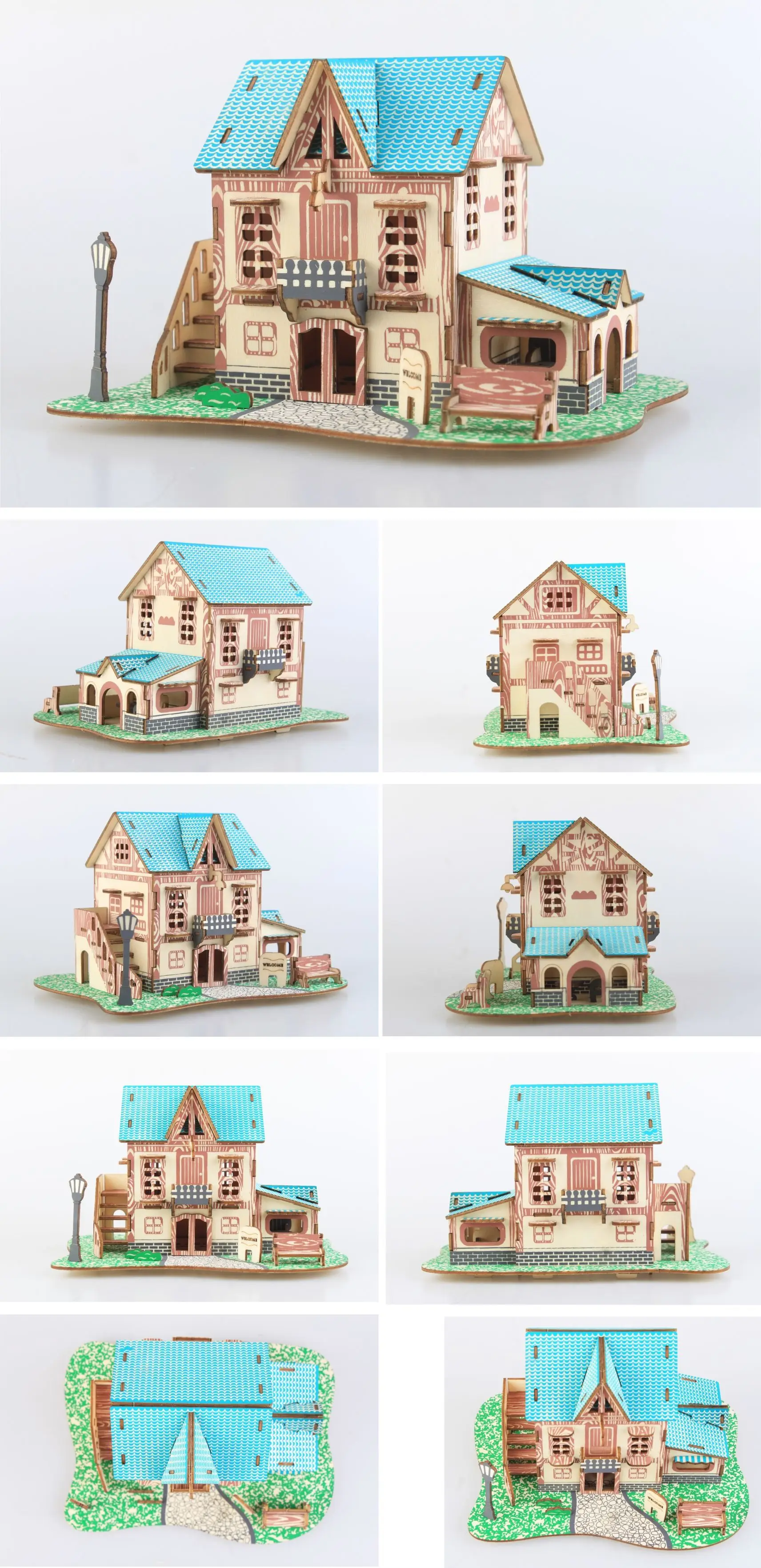 3D деревянные 3D головоломки модели головоломки DIY хижина ручной работы игрушка звезда ИНН