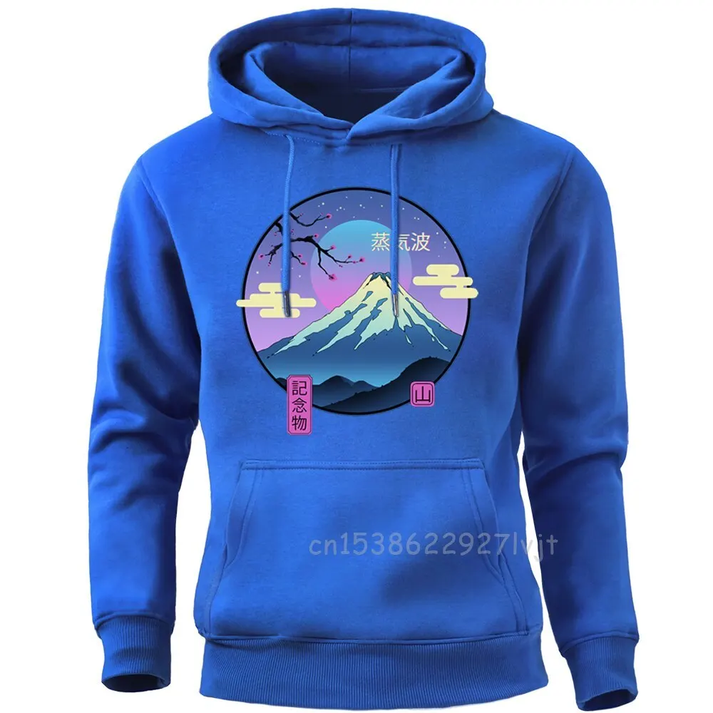

Vaporwave Fuji Mountain Sweatshirt Harajuku Streetwear Crewneck Hoodies New Round Collar Pullovers Brand Harajuku Streetwear