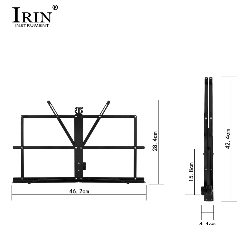 Складной музыкальный лист штатив Стенд алюминиевый сплав Музыкальная подставка держатель Регулируемая высота с сумкой для переноски для музыкального инструмента