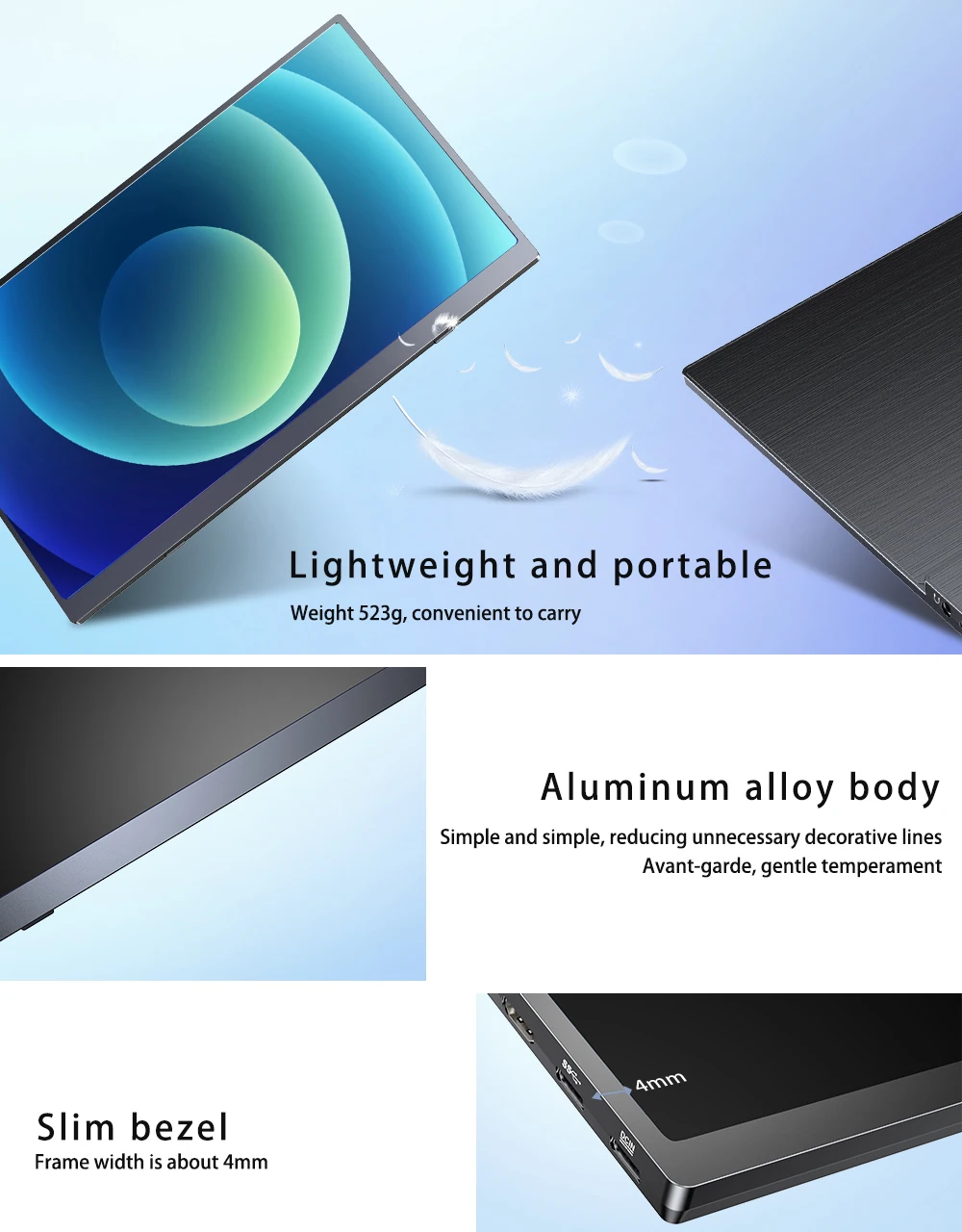 UPERFECT Q1 ޴  15.6ġ QLED 1080P USB C  ° ȭ 100% DCI-P3 8Ʈ 500Nits Ʈ PC Ʈ ĵ  Ŀ  Mac Steam Deck 