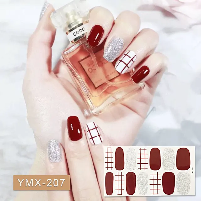 14tips/sheet Hot Colors Series Classic Collection Manicure Nail Polish Strips Nail Wraps,Full Nail Sheet DIY nail art decoration YMX207
