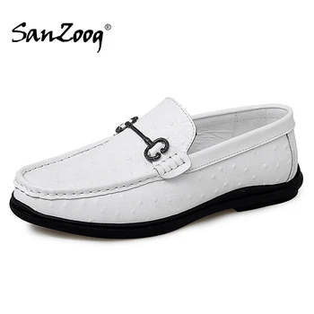 

Leather Slip-on Autumn Men Loafers Slip-ons Luxury Brand Shoes Lofer Man Designer Fashion Loafer Mocasines De Hombre White Black