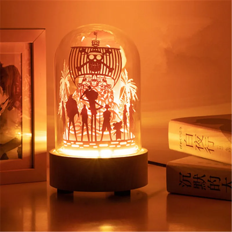 

ONE PIECE Panorama Glass Cover Light And Shadow Paper Carving Lamp Action Figure Anime ACGN Gift Toy X2744