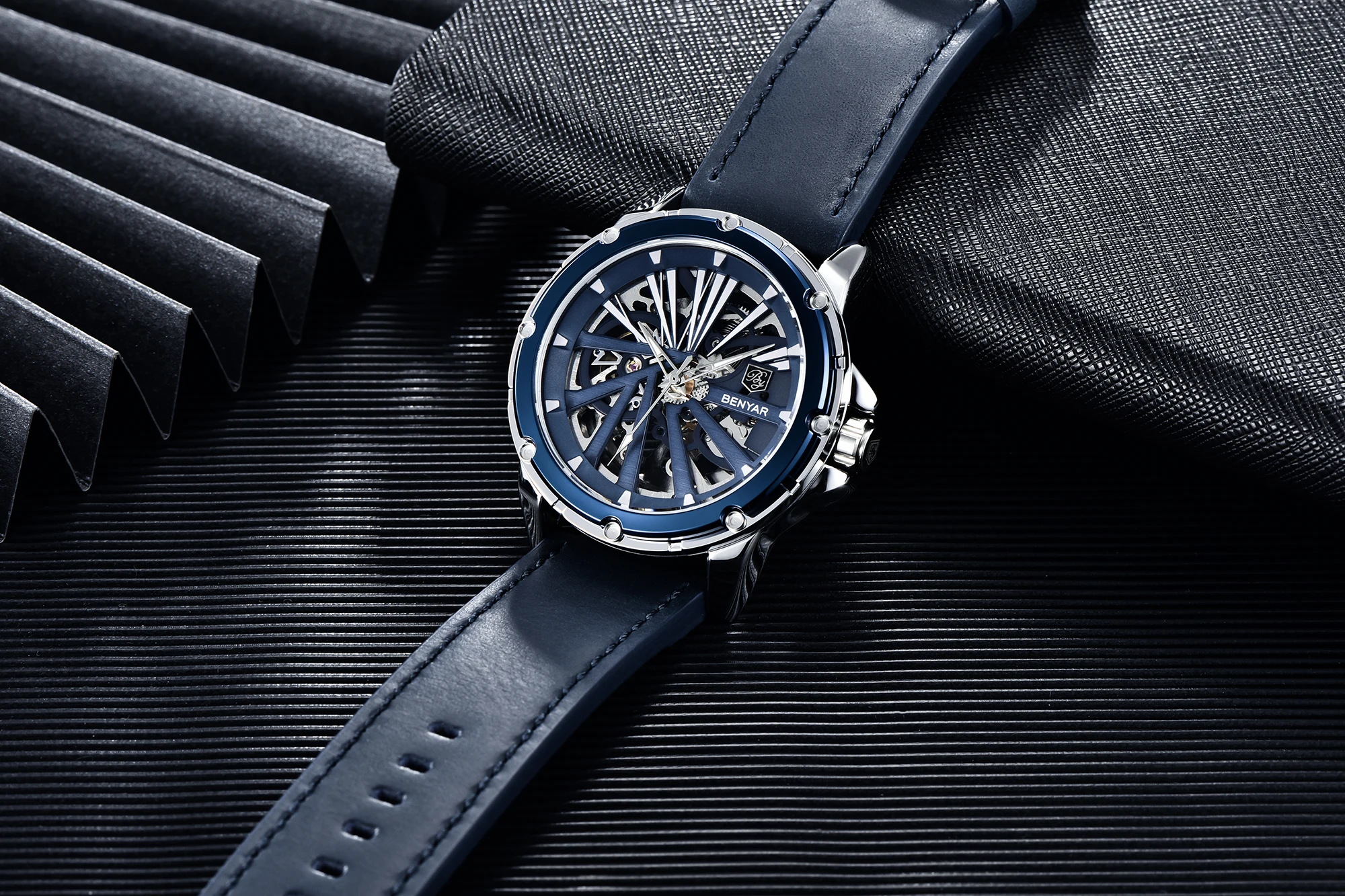 BENYAR Automatic Mens Watches Top Brand Mechanical Tourbillon Wristwatch Waterproof Business Stainless Steel Sport Mens Watches