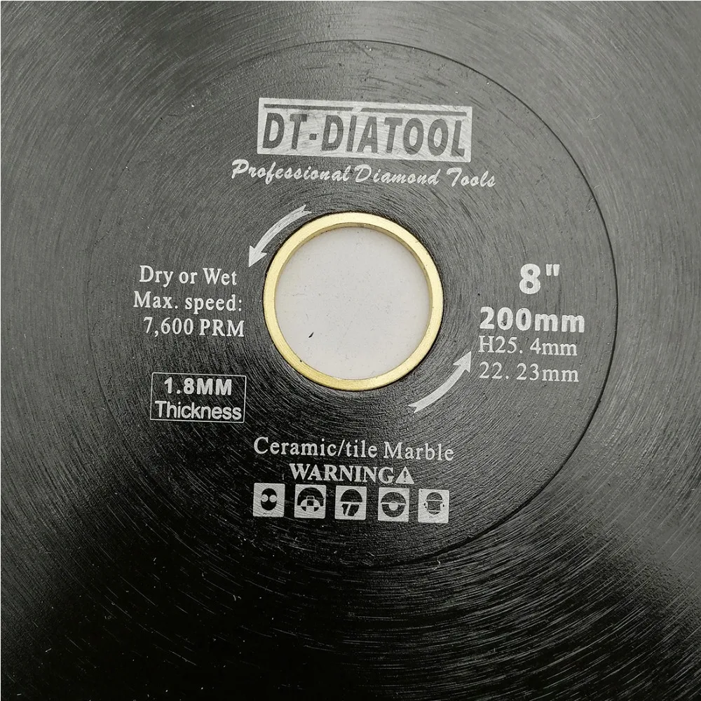 DT-DIATOOL 1 шт. диаметр 200 мм/8 дюймов горячий-прессованный Премиум X сетчатый турбо пильный диск алмазный режущий диск для фарфоровой керамической плитки мрамора