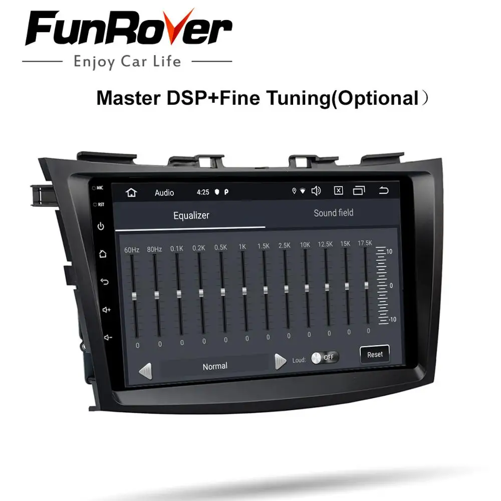 Clearance FUNROVER 2 din IPS 2.5D Android 9.0 car dvd gps Multimedia 9" For Suzuki Swift 2011-2015 car radio player navigation head unit 1