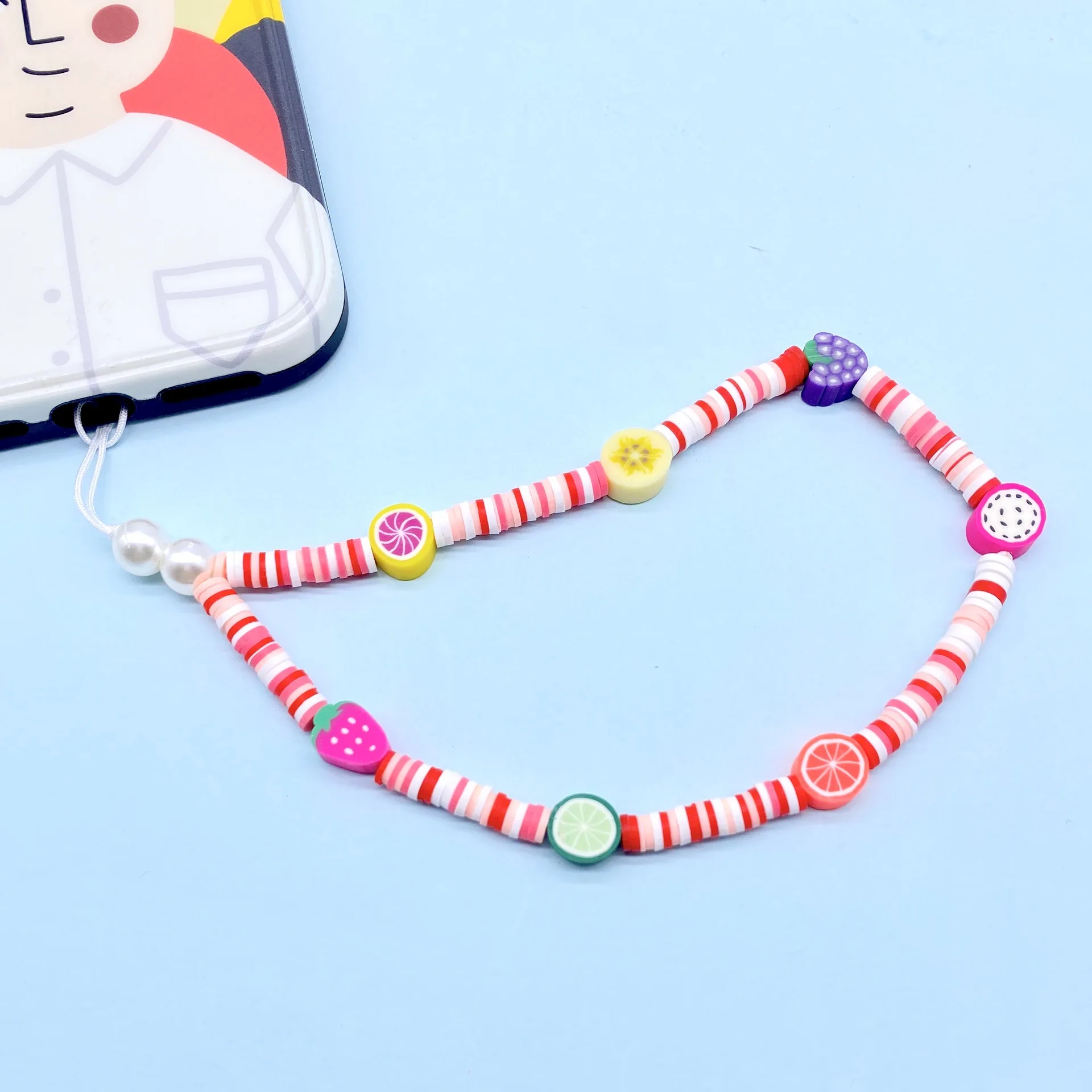 Colorful Fruits Beads Chain Lanyard Strap Cord Anti-lost Mobile Phone Accessories For Women | Мобильные телефоны и
