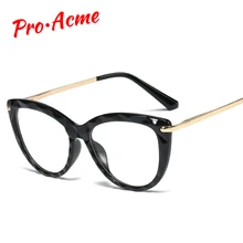 Pro Acme TR90 оправа для очков в стиле кошачьи глаза женские прозрачные линзы поддельные очки трендовые стили очков оптические компьютерные очки PC1365