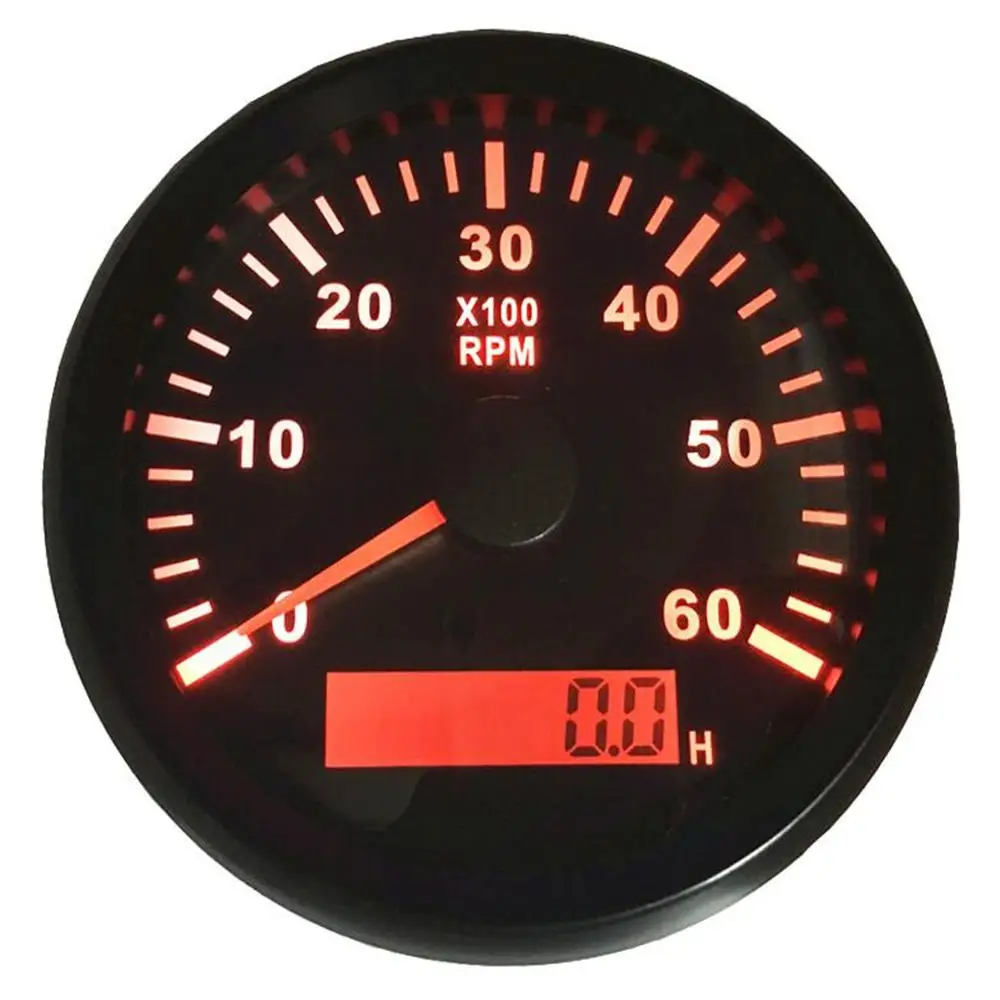 

1pc Marine Waterproof Tachometers 0-6000RPM 9-32v Revolution Meters 85mm LCD Rev Counters with Hour Meters for Auto Boat Truck