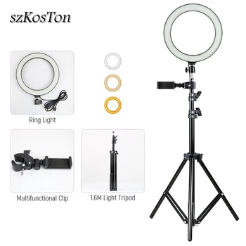 

26cm LED Selfie Ring Light with Multifunction Mount Clip Photography Lighting With Camera Tripod For Smartphone Youtube Tiktok