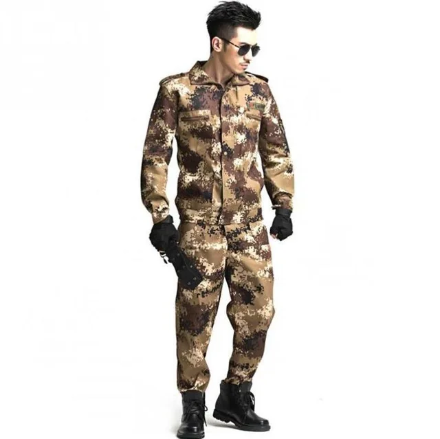 Пейнтбольная тактическая камуфляжная военная форма Камуфляжный боевой костюм военная одежда для охотника и рыбалки рубашка и брюки - Цвет: Desert camouflage