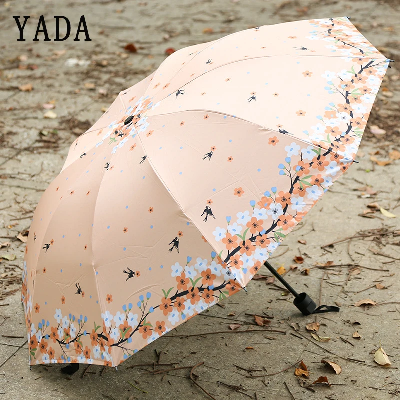 

YADA Flowers&Swallow Bird Umbrella Rain Women Flower Floral ANTI-UV Foldable Umbrella For Women Windproof Umbrellas Female YS721