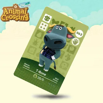 

062 T-Bone Animal Crossing Card Amiibo Cards Work for Switch NS 3DS Games