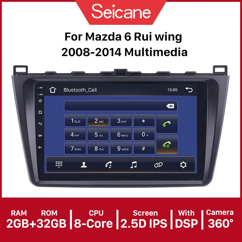 Seicane 9&quot 2Din Android 9.1 GPS Car Radio CAR Multimedia Player For 2008 2009 2010-2015 Mazda 6 Rui wing 1+16G Wifi Bluetooth |