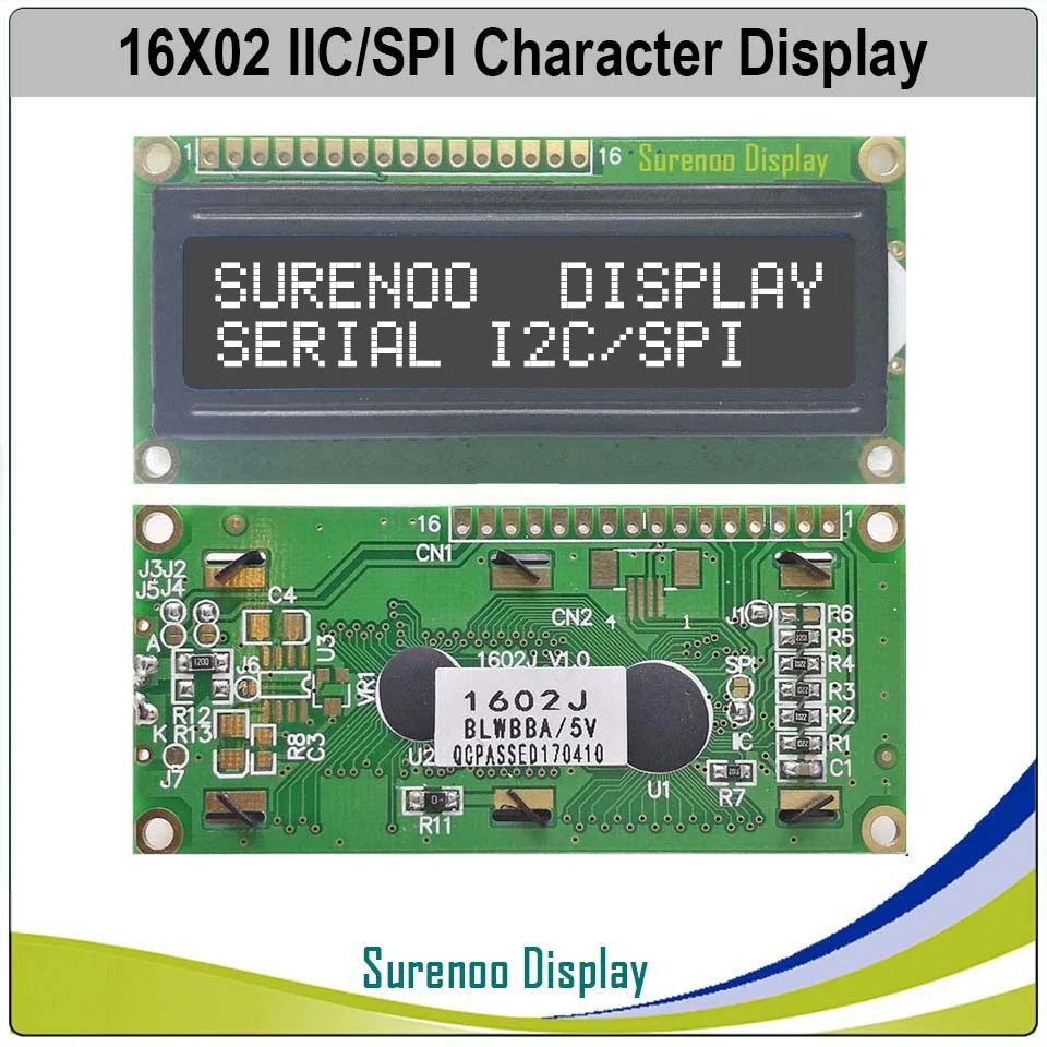 Серийный ЖК модуль SPI I2C 1602 162 16*2 дисплей LCM с светодиодный подсветкой встроенный