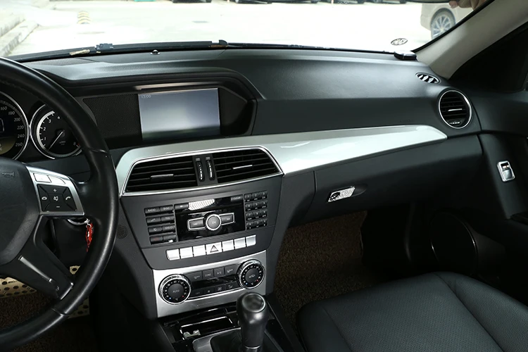 ABS хром для Mercedes Benz C Class W204 2010-2013 Автомобильная центральная консоль для салона Защитная панель Крышка отделка автомобильные аксессуары