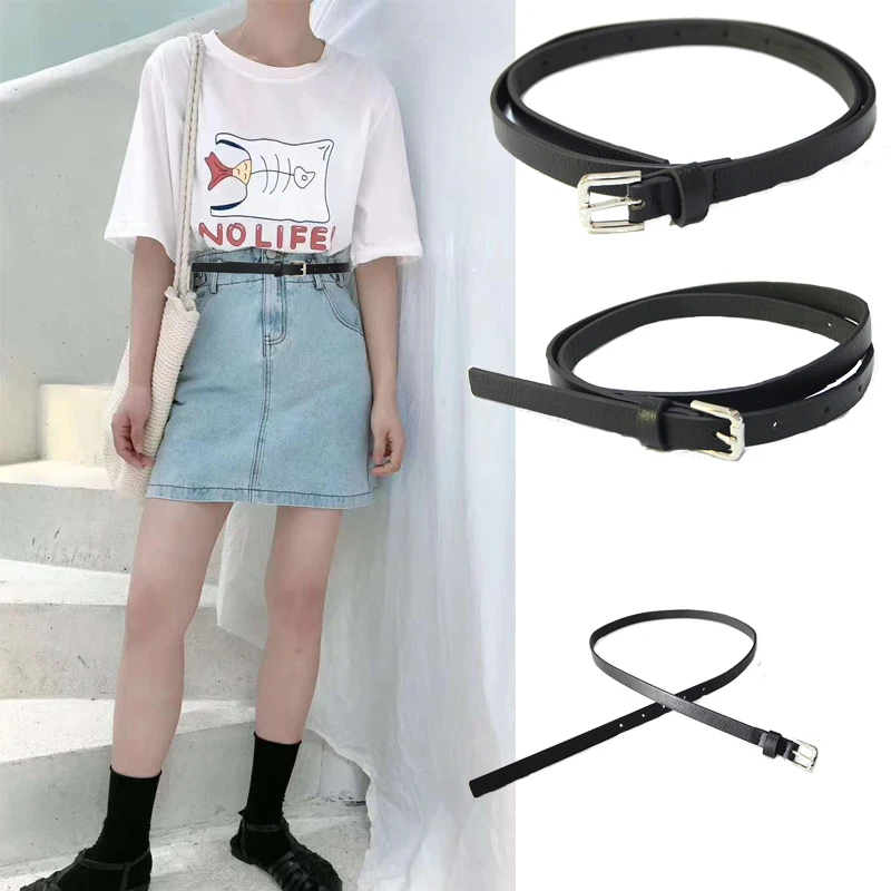 

Desinger 2020 fashion new wild solid color ladies Pu imitation leather belt square buckle light body belt Bg-1594