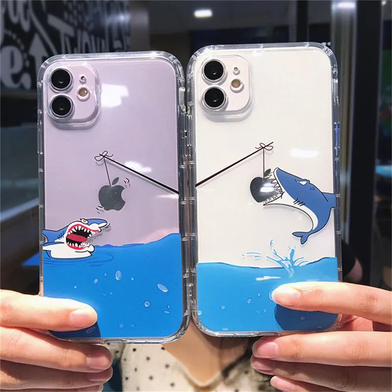 Ottwn милый мультяшный чехол для телефона с океаническими акулами iPhone 11 Pro Max X XR XS 7 8