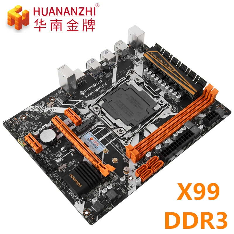 Huananzhi x99 placa-mãe LGA2011-3 x 99 mainboard nvme m.2 ddr3 ram reg memória ecc intel xeon e5 jogo de computador placa de trabalho pc